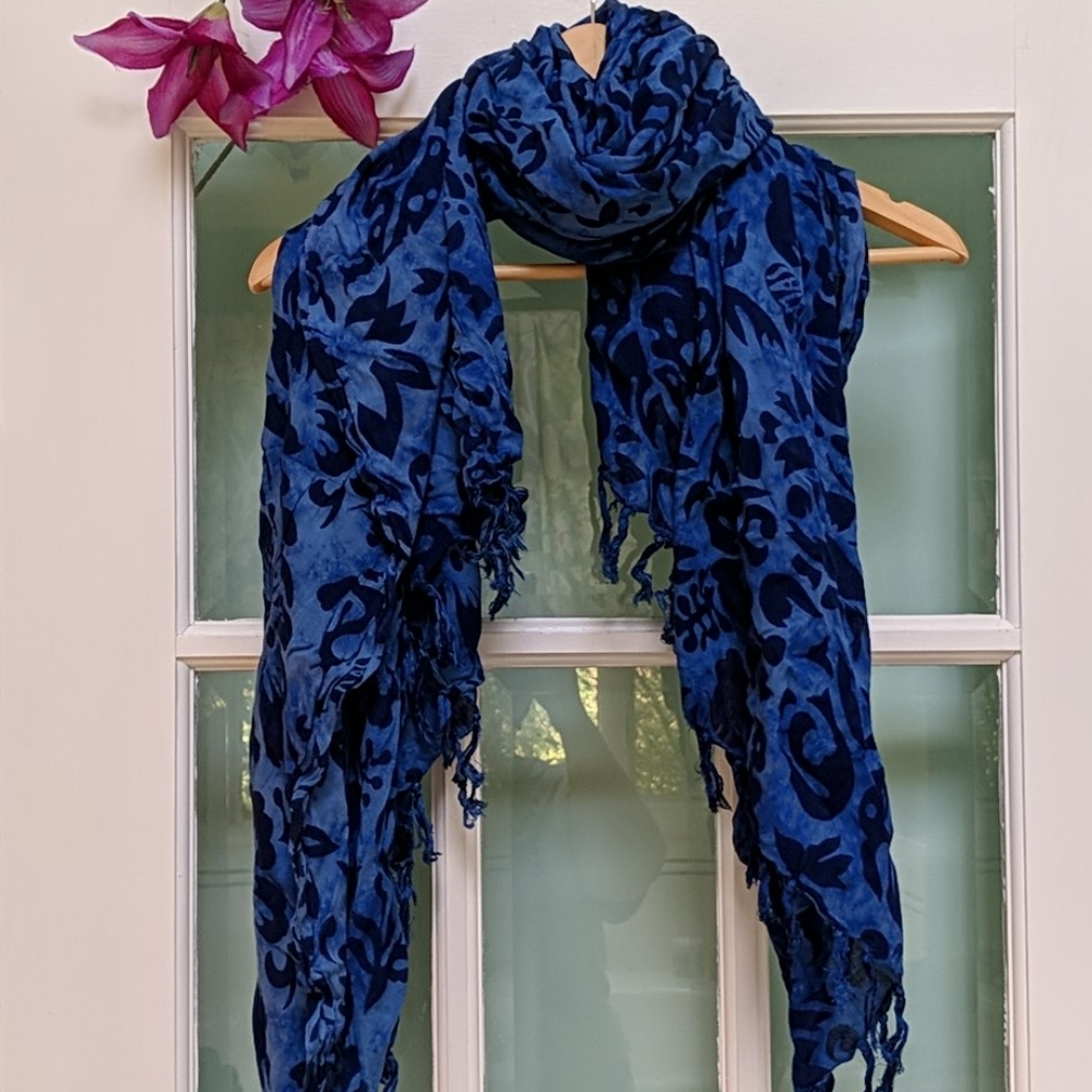 Blue scarf shawl wrap